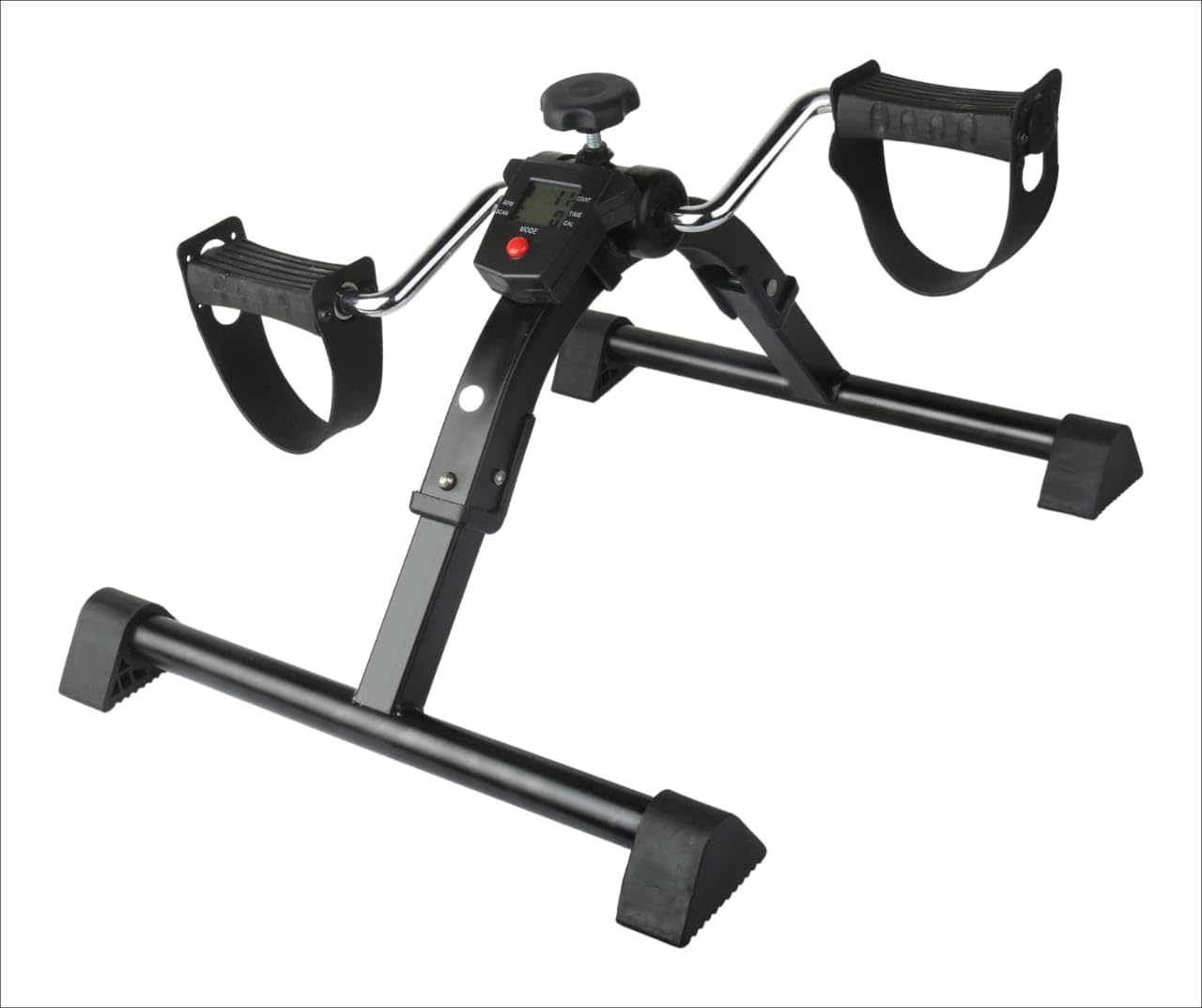 foldable mini pedal exerciser cycle with digital meter, portable fitness equipment for arm and leg workout