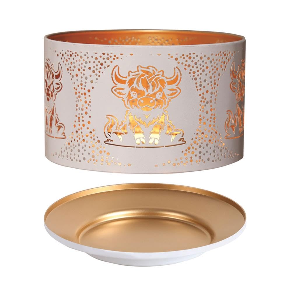 Aroma Accessories White/Gold Aroma Silhouette & Highland Cow Shade & Tray