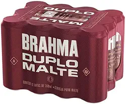 Pack Cerveja Brahma Duplo Malte Lata Sleek - com 12 unidades 350ml