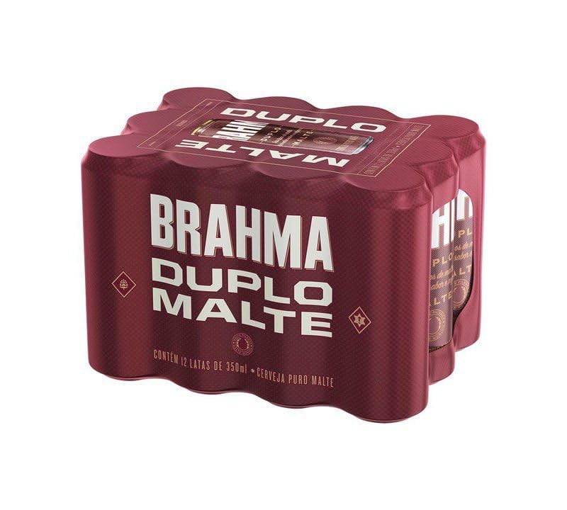 Pack Cerveja Brahma Duplo Malte Lata Sleek - com 12 unidades 350ml