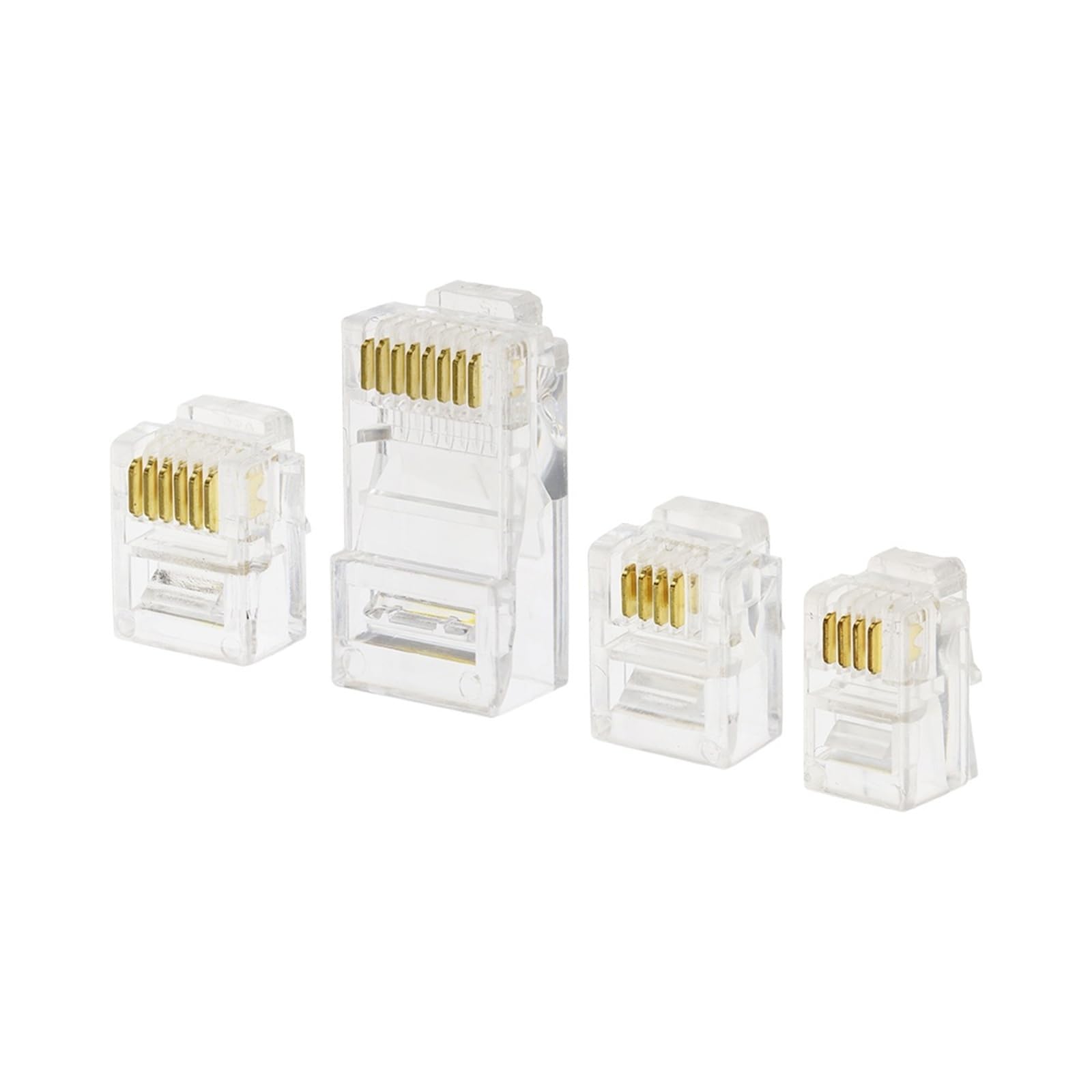 Złącze RJ11 4P4C 6P4C 6P6C 8P8C modułowa głowica kabla telefonicznego wtyczka pozłacane zaciskane sieciowe złącza telefoniczne wtyki kryształowe(6P4C,500PCS)