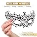 MYMENU Masquerade Mask for Women Shiny Rhinestone Metal Mask Venetian Mask for Party Prom Ball (Flower Black)