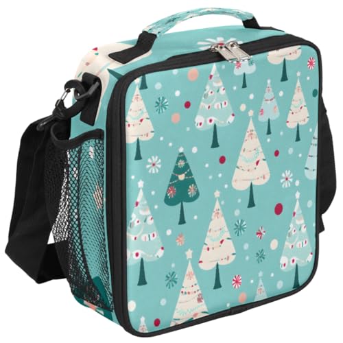 Pardick Reusable Lunch Bag Christmas Tree Insulated Lunch Box for Women Men Waterproof Lunch Bento Tote Bags Thermal Lunchbox with Adjustable Shoulder Strap