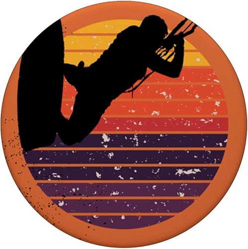 Miniatura 3 de Kitesurfing Action Kite And Surf Silhouette Retro Sunset PopSockets Standard PopGrip