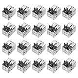 QUARKZMAN 20Stück USB2.0 Type B Female Buchsenstecker Anschlussbuchse Port 4 Pin DIP 90 Grad Reparatur Ersatz Adapter Buchsenport Für Elektronische DIY Projekte Schwarz