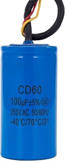 Condensador de arranque de CA CD60 100UF 250V compresor de aire de Motor eléctrico resistente rojo amarillo dos cables