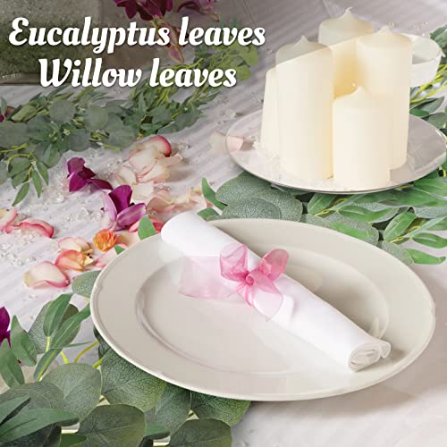 10 Pack Artificial Eucalyptus Garland With Willow Leaves 6.4 Feet Artificial Greenery Vine Swag Faux Silver Dollar And Willow Leaves Garland For Wedding Table Runner Doorway Decoration Indoor Outdoor #TOP2