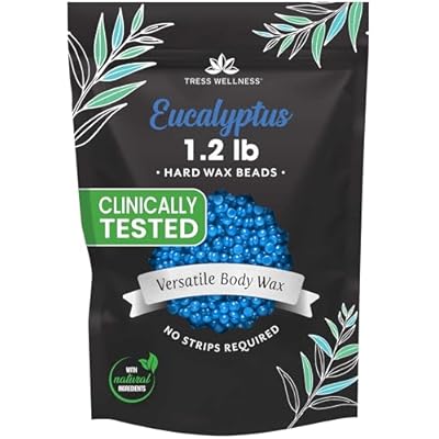 Tress Wellness Wax Beads - Safe for Skin - Dermatologically Tested - At-Home Kit for Bikini, Brazilian & Full Body - Eucalyptus 1.2 lbs
