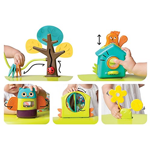 Image of ORIBEL PortaPlay Convertible 3-in-1 Baby Activity Center & Play Table | Patented Bouncy Seat for Stable Foot Support | 5 Months+ | Development Focused Toys | Unisex (Forest Friend)