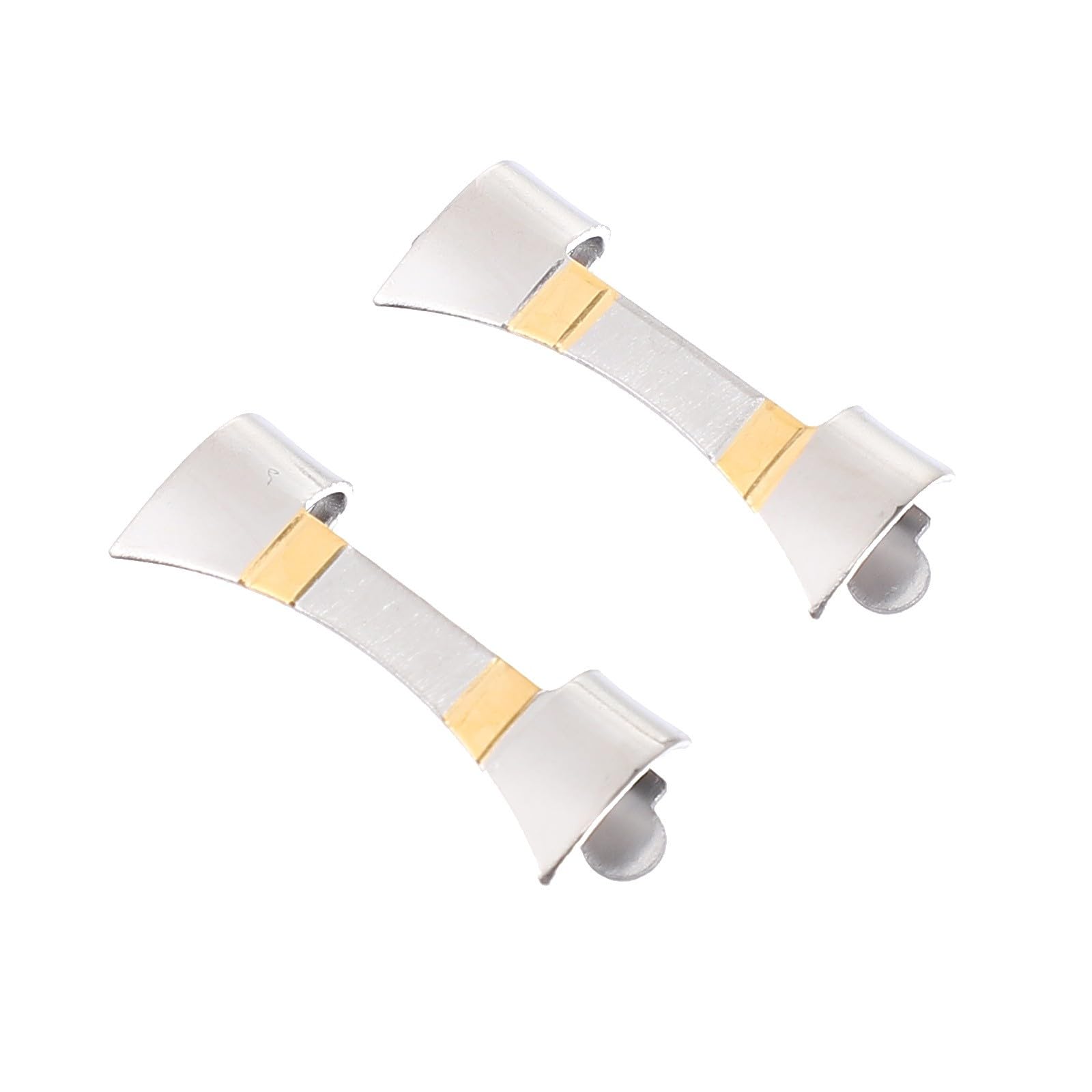 Watchband Connectors Stainless Steel 20mm Replaceable Link Ends for Watch Strap Repair, Curved Band Connector Pair Suitable for Smartwatch and Wristband Adjustment