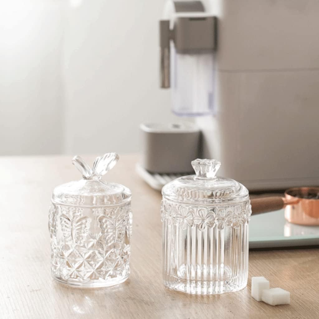 Ceramic Toothpicks Container ，Plastic Toothpick Case，Fashion Modern Toothpick Holder Glass Transparent Desktop Toothpick Holder Dispenser Pocket Cover Cotton Swab Toothpick Container Chic(Butterfly St