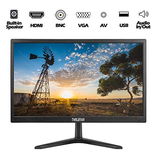 Thinlerain 20" Pc Monitor 16:9 1600X900 Kitchen Monitor, Led Monitor Build In Speaker, 5Ms, 60 Hz, Vesa Mount, With Vga Hdmi Av Bnc Usb Ports, For Firestick, Computer, Laptop #TOP1