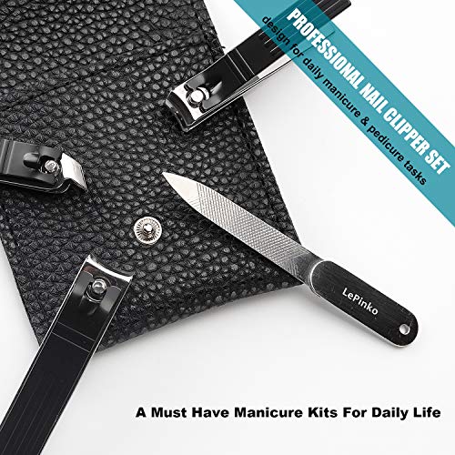 Nagelknipser-Set, Nagelhautschneider, scharfe, gebogene und schräge Schneidklingen, Edelstahl-Pediküre-Set, Nagelfeile… – Bild 3