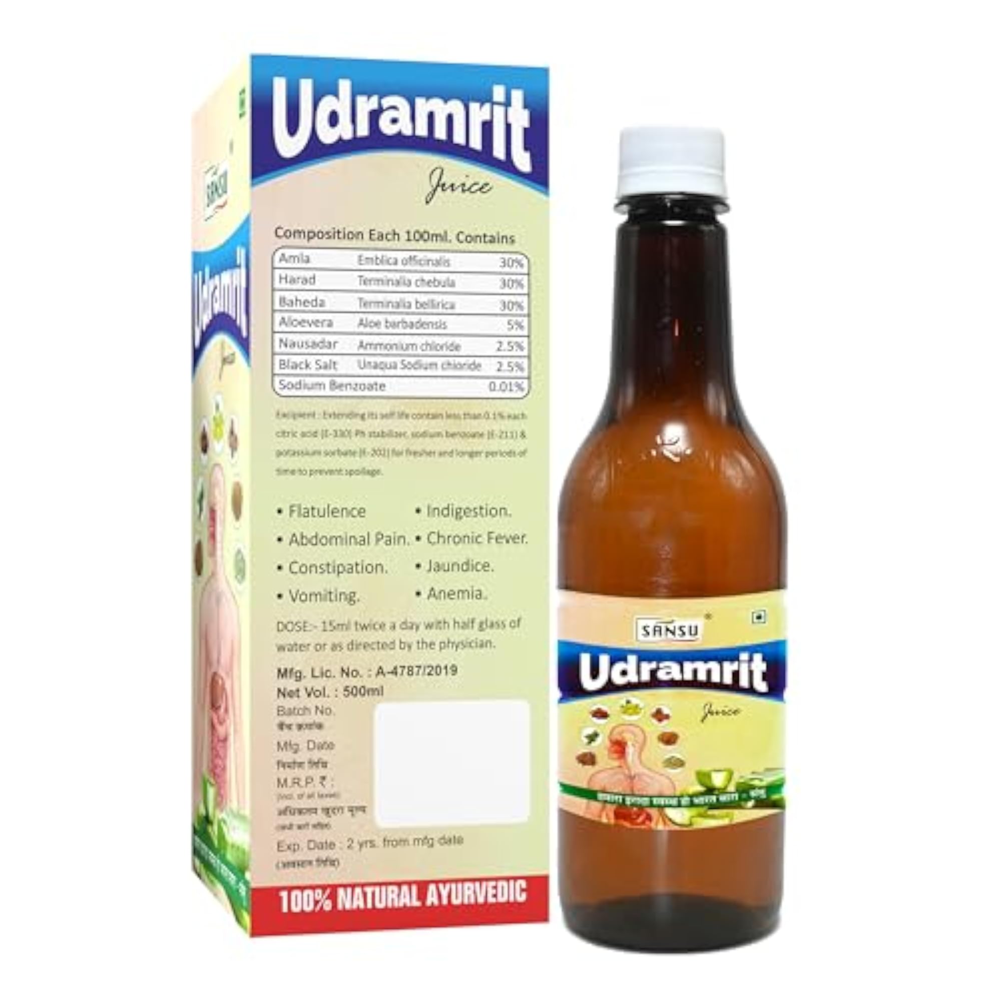 Sansu Pure Udramrit Ras, 500ml, Pack of 2