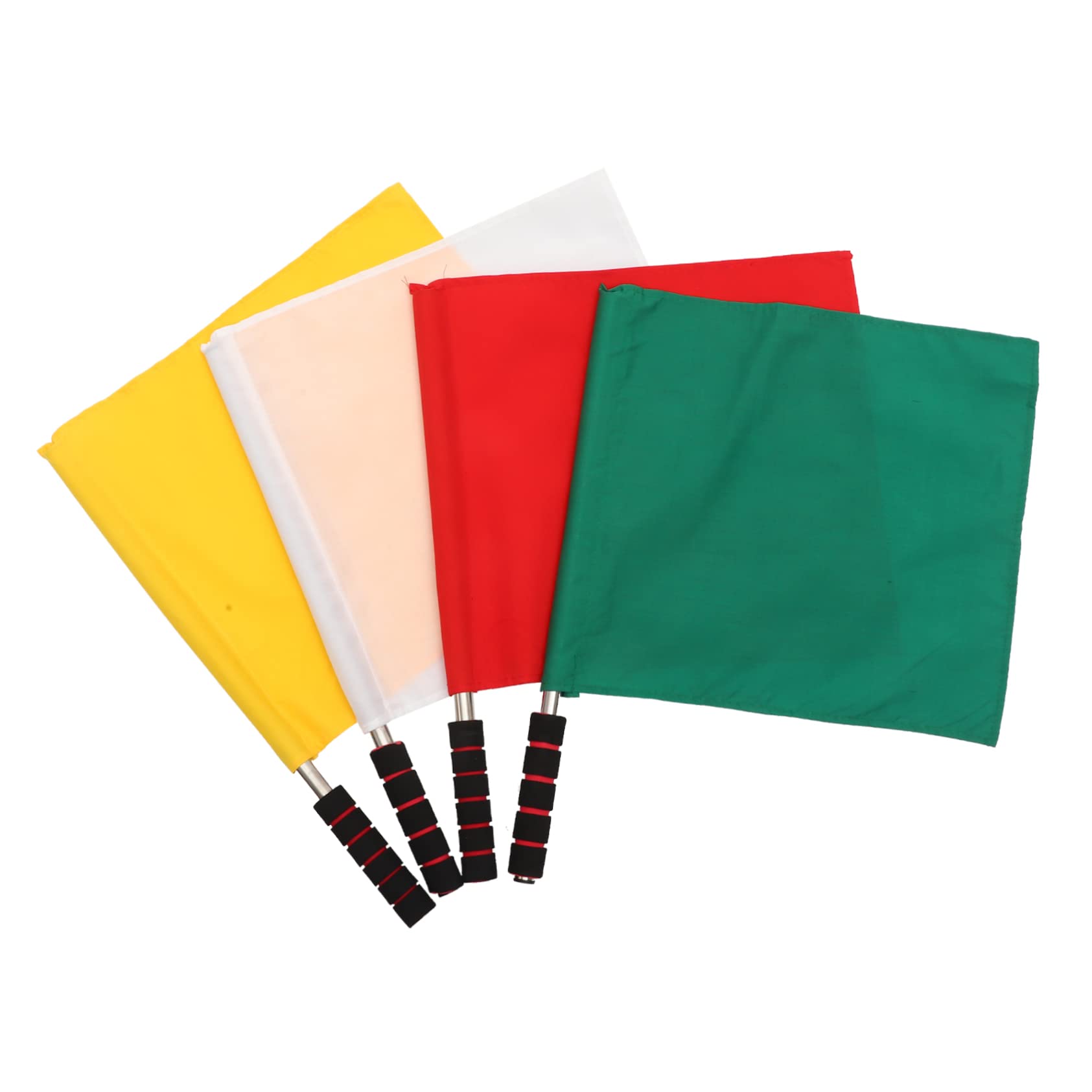 GOOHOCHY Athletic Referee Flag Match Safety Flags 4pcs Hand Waving Flags for Traffic Conducting Sports Activities