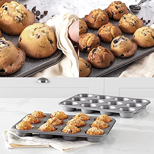 Teglia Per Muffin, Teglia Per Muffin Con Rivestimento Antiaderente, Può Contenere 12 Muffin, Teglia Per Ogni Forno 36 * 27 * 3 Cm, Cupcakes, Brownies