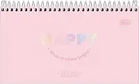 Tilibra - Agenda Espiral Semanal 16,7 x 8,9 cm Happy 2026 - Rosa