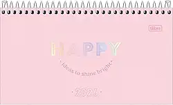 Tilibra - Agenda Espiral Semanal 16,7 x 8,9 cm Happy 2026 - Rosa