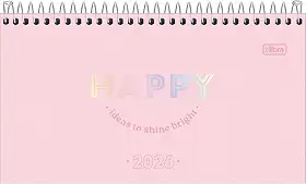 Tilibra - Agenda Espiral Semanal 16,7 x 8,9 cm Happy 2026 - Rosa