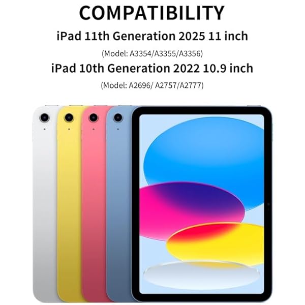 KenKe Case for New iPad A16 11th Generation 2025/10th Generation 2022, iPad 11 inch/10.9 inch Case with Pencil Holder, Smart Trifold Stand, Slim Soft TPU Back Shell Cover, Auto Wake/Sleep, Black by KenKe - Image 3
