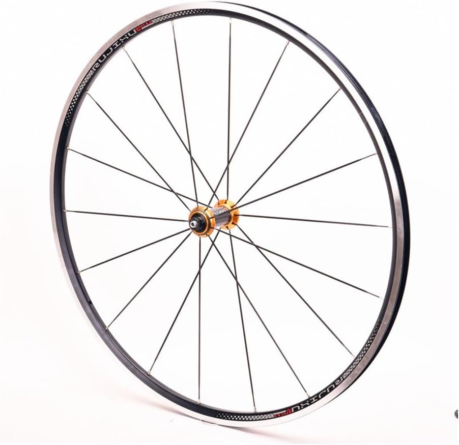 Road Bike Wheelset 700c Rim Brake with 20.5mm Depth Rims, 23C-25C-28C Aluminum Alloy Racing Bike Wheels Suitable for 8/9/10/11 Speed with Quick Release, Wind-Breaking Wheel Group(Gold hub)