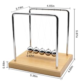 QLKUNLA Newtons Cradle Balance Balls Science Physics Gadget Desktop Decoration Kinetic Motion Toy for Home and Office (Beech,5 Balls)