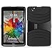 LG G Pad X 8.0 Case by KIQ (TM) Drop Protection Hybrid Case Silicone Plastic Cover Built-In Kickstand for LG G Pad X 8.0 V520 V521 / LG G Pad 3 8.0 V525 - Black / Black