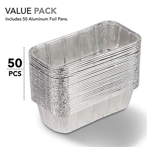 Aluminum Pans for Bread Loaf Baking (50 Pack) 8x4 Aluminum Foil Loaf