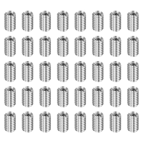 sourcing map 40pcs Thread Repair Inserts M4 x 0.7 Male to M2.5 x 0.45 Female Thread 6mm Long Stainless Steel Reducing Nuts Metric Self Tapping Sleeves Threaded Reducer Industrial Fasteners