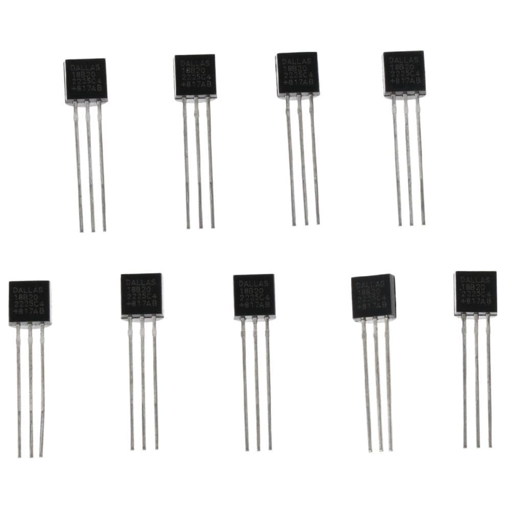 SHUATI DS18B20 10pcs Black Durable 18B20 TO-92 3 Pins Wire Integrated Circuit Temperature IC Sensor Industrial