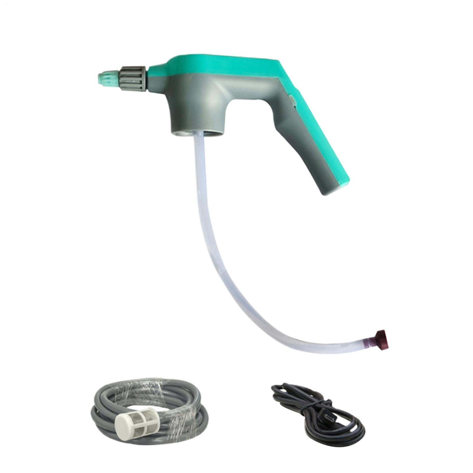 Nebulizzatore portatile in ABS, 16,5 x 13 x 6,5 cm, ricaricabile, 2000 mA, con ugello regolabile e di tubo lungo, flacone spray multiuso per giardinaggio, pulizia automobilistica