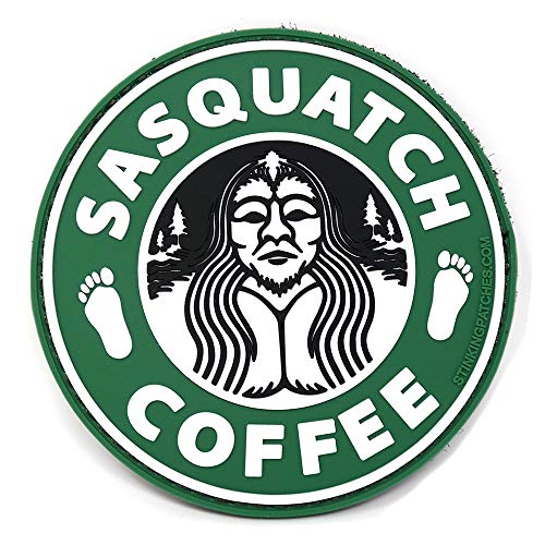 Sasquatch Coffee Morale Patch | PVC Rubber Tactical Patch | Funny Hook & Loop Patch