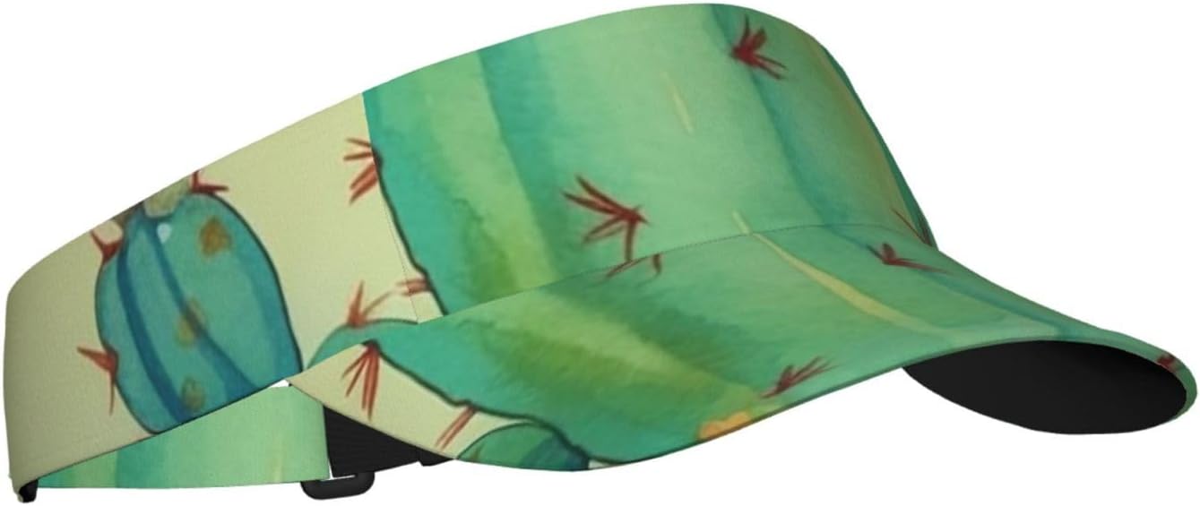 Funny Cactus Sports Sun Visor for Men Women Adjustable Empty Top Baseball Cap Outdoor Golf Running Sun Caps Black