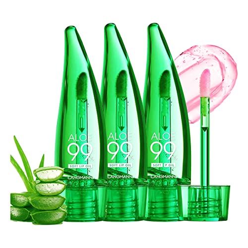 Pakivs 3 Pcs Aloe Vera Lipgloss Set,Magic Temperature Color Change Lipgloss Feuchtigkeitsspendender lang anhaltender Lippenstift Lippenstift Lip Tint für Frauen