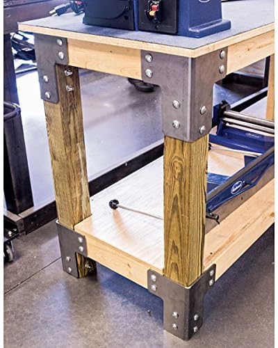 Eastwood 8 Pieces Steel Work Bench Brackets | 3/16 inch Heavy Gauge Steel Workbench Supports | DIY Heavy Duty Craft Table | Work Benches for Garage | Fabricated in the USA | Shop Table Kit