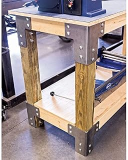 Eastwood 8 Pieces Steel Work Bench Brackets | 3/16 inch Heavy Gauge Steel Workbench Supports | DIY Heavy Duty Craft Table | Work Benches for Garage | Fabricated in The USA | Shop Table Kit