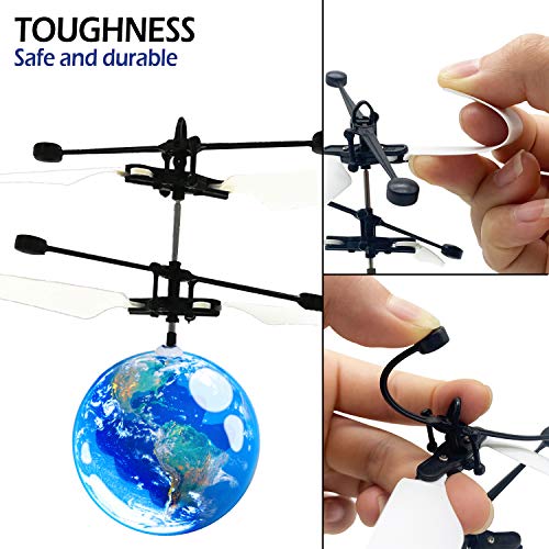 Amenon 3 Pack Flying Ball Toys Kids Easter Gifts Holiday For Boys Girls 6-14 Years Easter Basket Stuffer Light Up Hand Operated Drone Hover Ball Recharge Helicopter With Remote Controller #TOP2