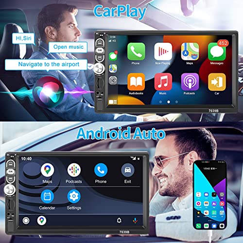Roinvou Single Din Car Stereo With Apple Carplay Android Auto 7 Inch Lcd Touch Screen Car Audio Receiver Support Mirror Link Fm Radio Bluetooth Swc Backup Camera Remote Control Enternal Mic #TOP1