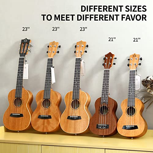 Aodsk Ukulele For Beginners Kit,Mahogany 21Inch Soprano Ukelele Starter Bundle Kit With Free Gig Bag Strap,Professional Acoustic Ukelele Four String Wooden Hawaiian Uke For Kids Students #TOP5