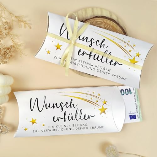 8PCS Wunscherfüller Geldgeschenk Weihnachten Verpackung, Geld und Süßigkeiten Schachtel, Geldgeschenke Gutschein Geburtstag Neujahrsgeschenke Kissenschachteln Geschenkboxen Geschenkboxverpackung