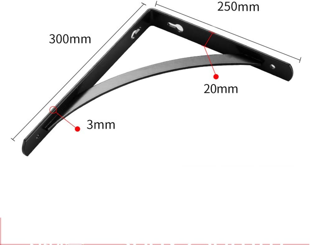 Shelf Brackets, Heavy Duty Black Floating Shelve Triangle Shelf Brackets 90 DegreeShelfSupporterRightAngleWallMountBracket，Metal L Bracket Angle Wall Brackets
