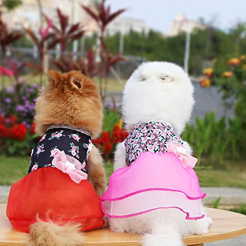 dalishop Vestido para cachorro Saia para cachorro Saia floral para cachorro Vestido elegante de verã