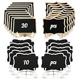 Mini Chalkboard Signs, 30 Pack Framed Small Chalkboard Labels with Stand, Small Chalkboards for Tabl