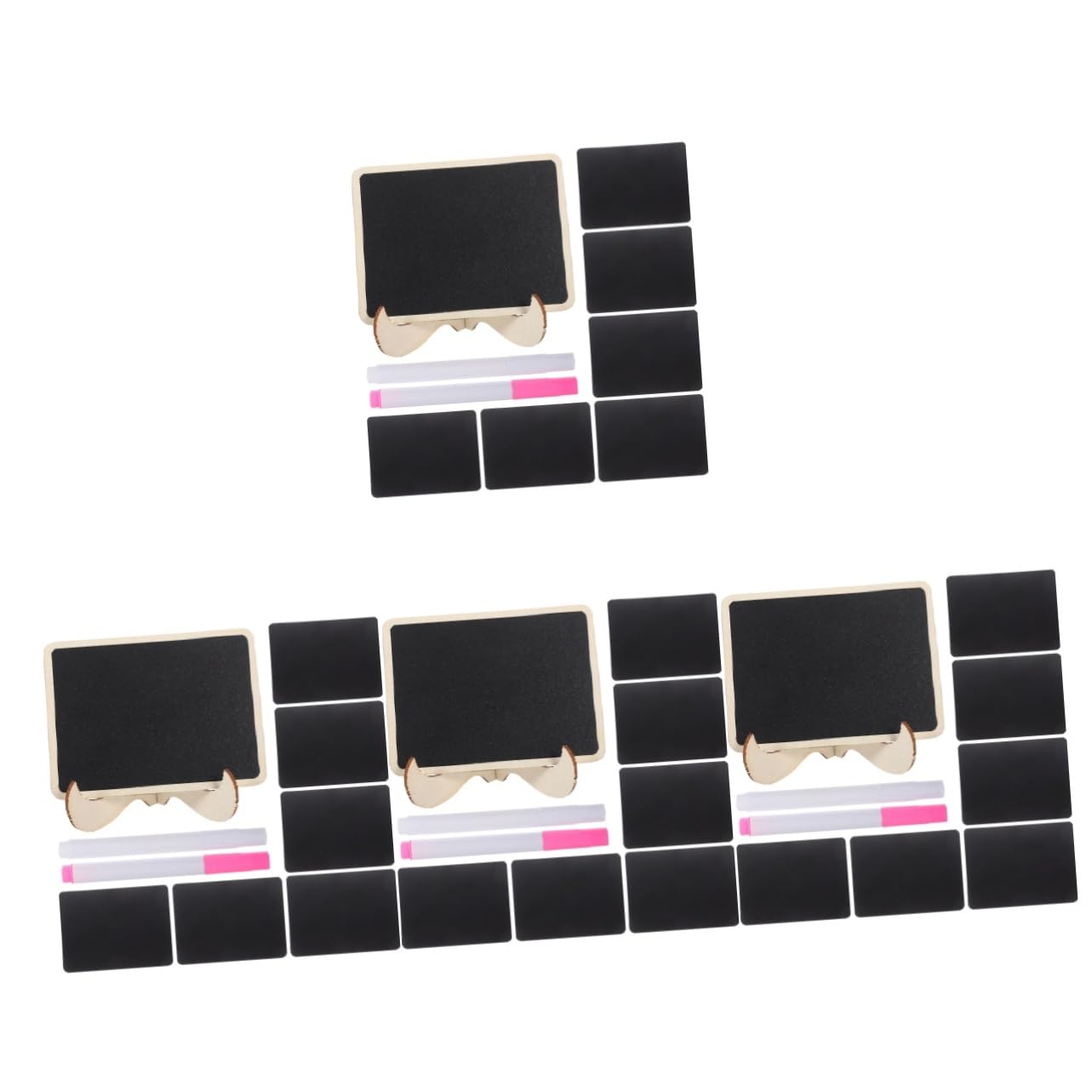 4 Juegos pequeña pizarra de madera tableta escritura tableta de escritura pizarra letrero mesa letrero de etiqueta mini s tablero negro Black