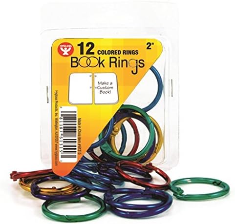 Hygloss Products Book Rings, 2 inch, Assorted Colors