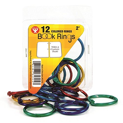 Hygloss Products Book Rings, 2 Inch, Assorted Colors #TOP1