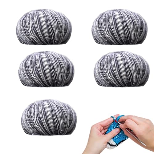 Kit de ganchillo para bufanda artesanal con algodón degradado suave 8