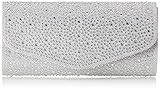  VINCENT PEREZ, Clutch, Abendtaschen, Umhängetaschen, Unterarmtaschen, Strassstein-Dekoration, 23x12x6 cm (B x H x T), Farbe:Silber