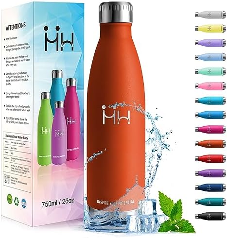 HoneyHolly Butelka do picia dla dzieci, ze stali nierdzewnej, 350 ml, izolowana próżniowo, nadaje się do napojów gazowanych, nie zawiera BPA, szczelna, do szkoły