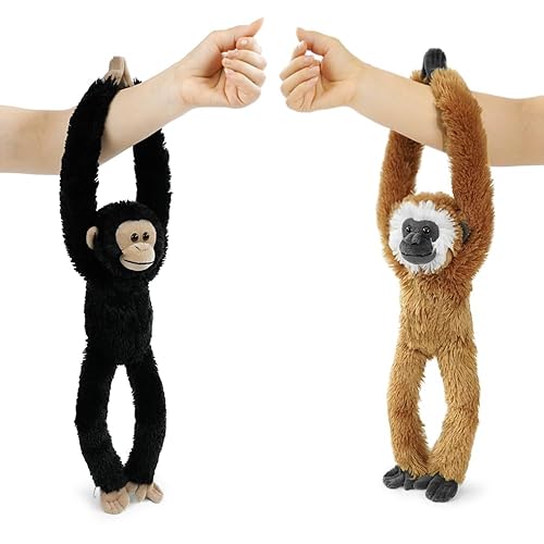 Hanging Monkey Stuffed Animals,2pcs Chimpanzee Monkey Plush Toys Curtain Buckle